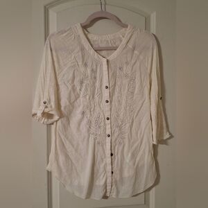 Nine west vintage  america women ivory blouse size medium